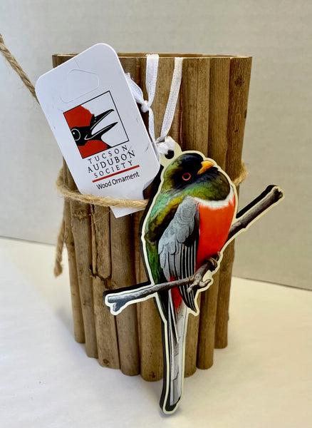 Tucson Audubon Wooden Trogon Ornament