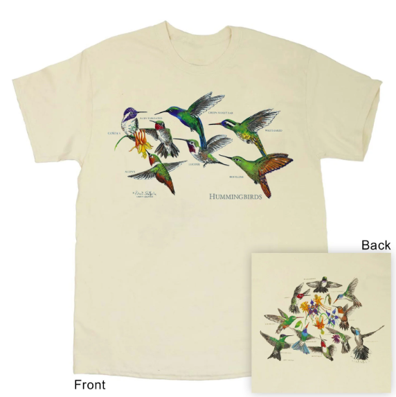 Hummingbirds Two-Sided Natural Adult Tee