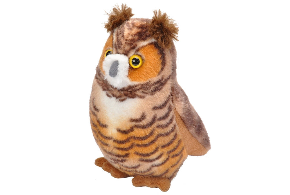 Audubon Great Horned Owl Stuffed Animal With Sound 5.5"