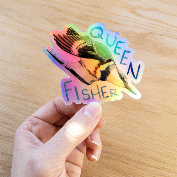 Queenfisher 3" Holographic Vinyl Sticker