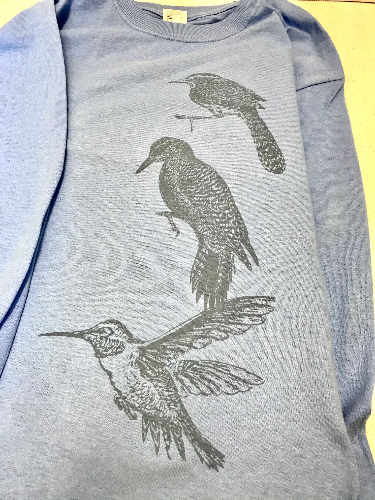 Long Sleeve Tshirt Cactus Wren, Gila Woodpecker, Hummingbird