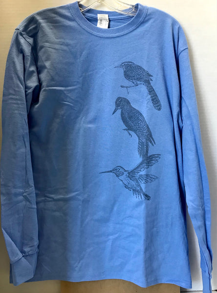 Long Sleeve Tshirt Cactus Wren, Gila Woodpecker, Hummingbird
